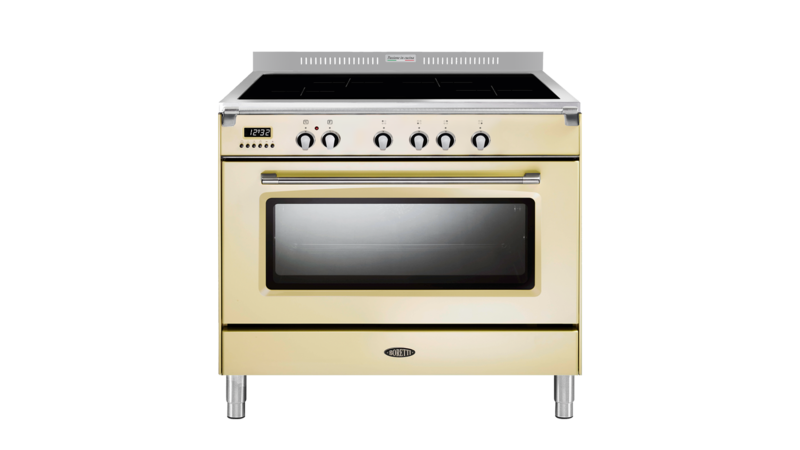 Keukensale - Boretti Toscana fornuis 90cm inductie 1 oven 4zn oud wit